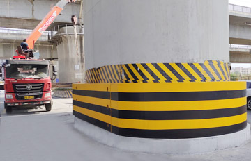 固定式防撞设施安装现场